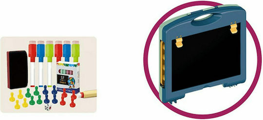 Luna Markerboard Blackboard Double Sided 49x35cm Blue