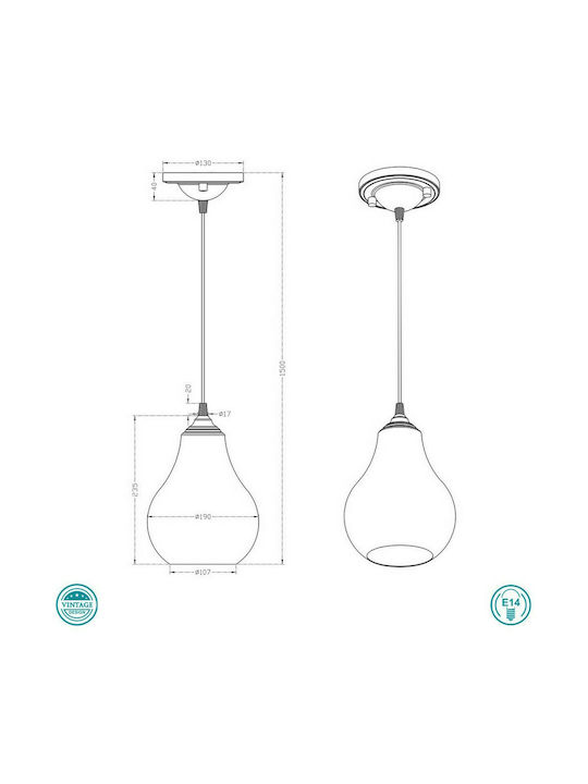 Trio Lighting Jasmin Adjustable Pendant Light Gray with Socket E14, E.14