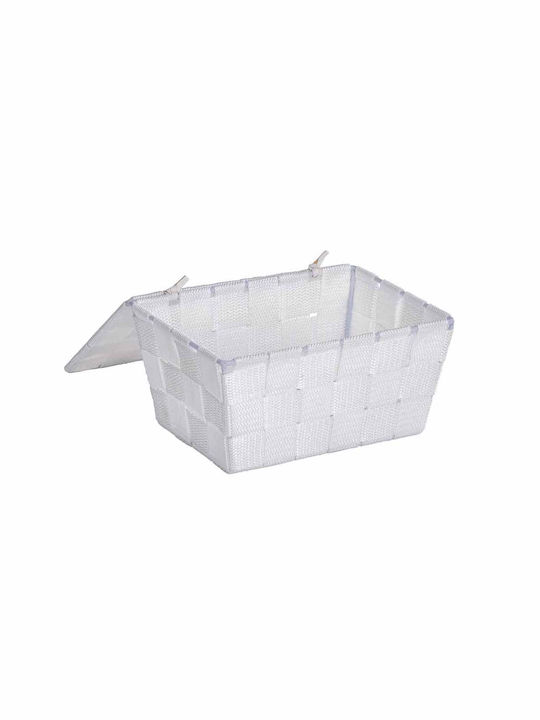 Wenko Storage Basket Fabric with Lid White 19x14x10cm 1pcs