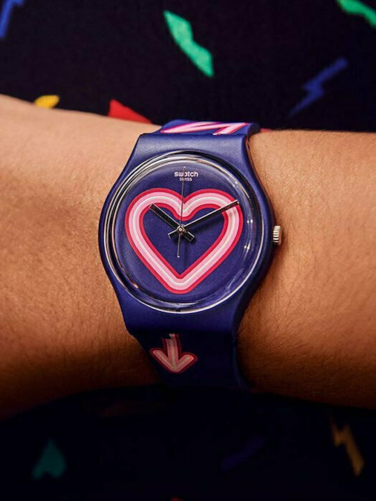 Swatch Flash of Love Uhr mit Batteriewerk