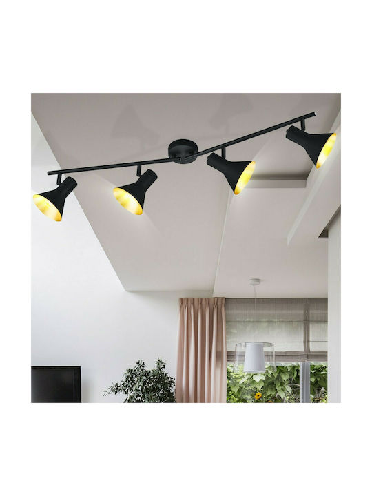 Trio Lighting Nina Spot with 4 Lights and with Socket E14 in Black Color