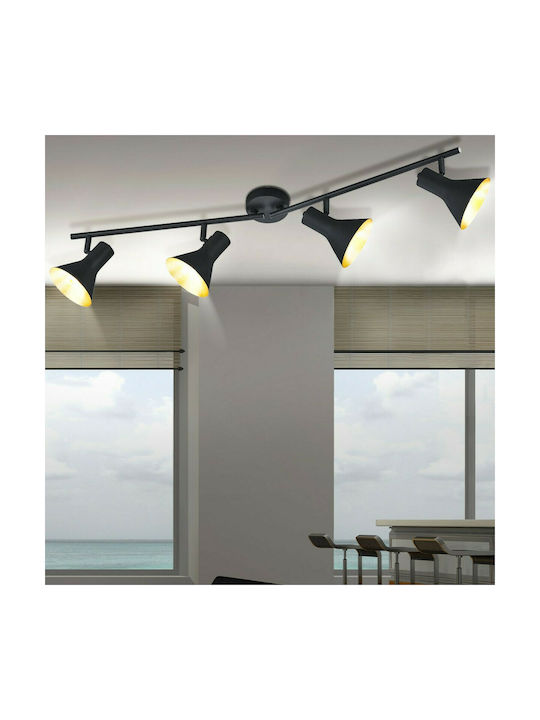 Trio Lighting Nina Spot with 4 Lights and with Socket E14 in Black Color
