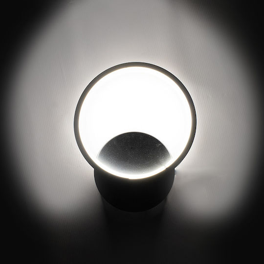 Pakketo PWL-0989 Modern Lamp Wall with Integrated LED and Natural White Light Black 25x20cm