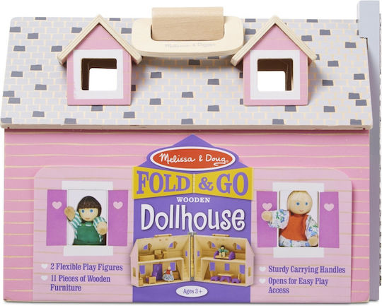 Melissa & Doug Fold & Go Mini Suitcase Wooden Dollhouse
