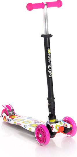 Lorelli Kids Scooter Foldable Rapid 3-Wheel for 5+ Years Pink