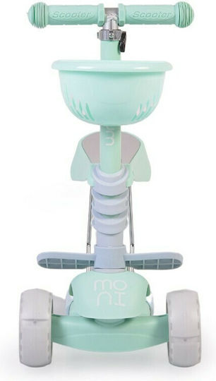 Moni Kids Scooter Bubblegum 3 in 1 3-Wheel with Seat for 3+ Years Green