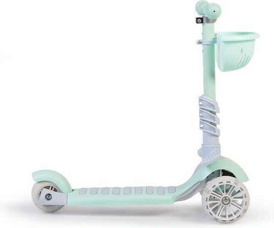 Moni Kids Scooter Bubblegum 3 in 1 3-Wheel with Seat for 3+ Years Green