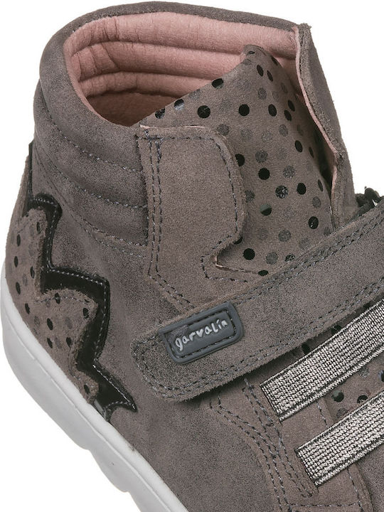 Παιδικά Sneakers High Ανατομικά με Σκρατς Γκρι