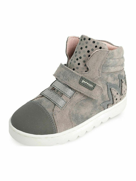 Παιδικά Sneakers High Ανατομικά με Σκρατς Γκρι