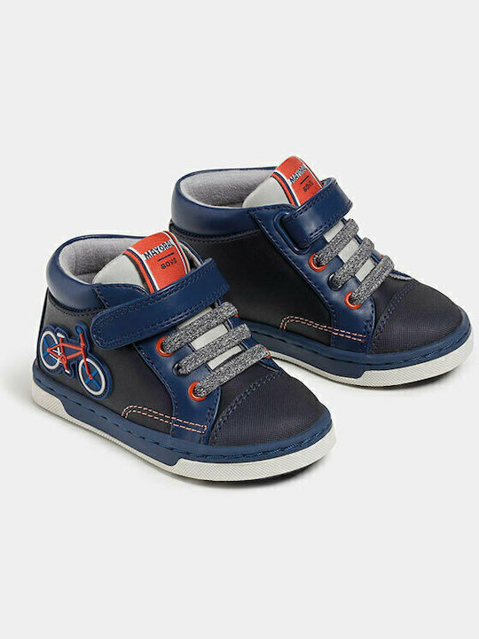 Παιδικά Sneakers High Ανατομικά με Σκρατς Πολύχρωμα