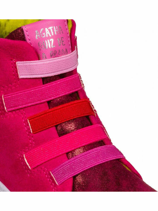 Leather Kids Boots with Zipper Fuchsia