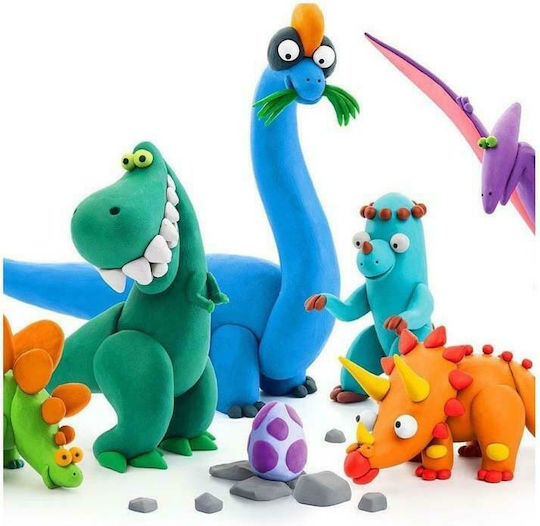 Hey Clay Claymates Динозаври Детски Глина Многоцветенς 390гр S006DINOS