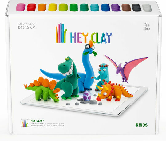 Hey Clay Claymates Динозаври Детски Глина Многоцветенς 390гр S006DINOS