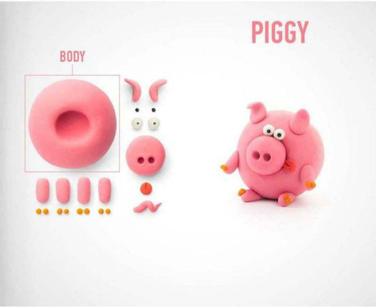 Hey Clay Claymates Pig Modelling Clay for Kids Multicolour