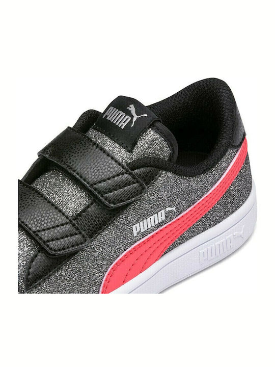 Smash Glitz Glam Kids Sneakers with Scratch Silver