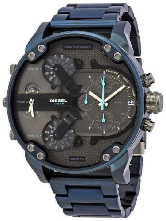 Diesel Mr Daddy 2.0 Ανδρικό Ρολόι 57mm Χρονογράφος Μπαταρίας με Μαύρο Μεταλλικό Μπρασελέ
