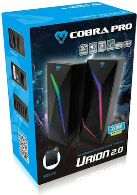 Media-Tech Cobra Pro Urion 2.0 Wireless Speakers with RGB and Bluetooth 8W Black