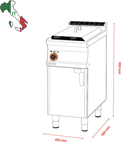 Lotus Fryer Magazin online 15kW Capacity 18lt 40x90x90cm