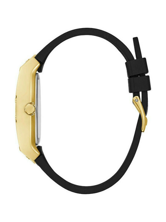 Guess Women's Watch Chronograph with Black Rubber Strap