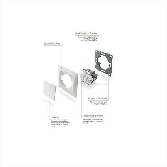 Lineme Recessed Electrical Wall Switch Two-Way With Aller Retour Frame Silver