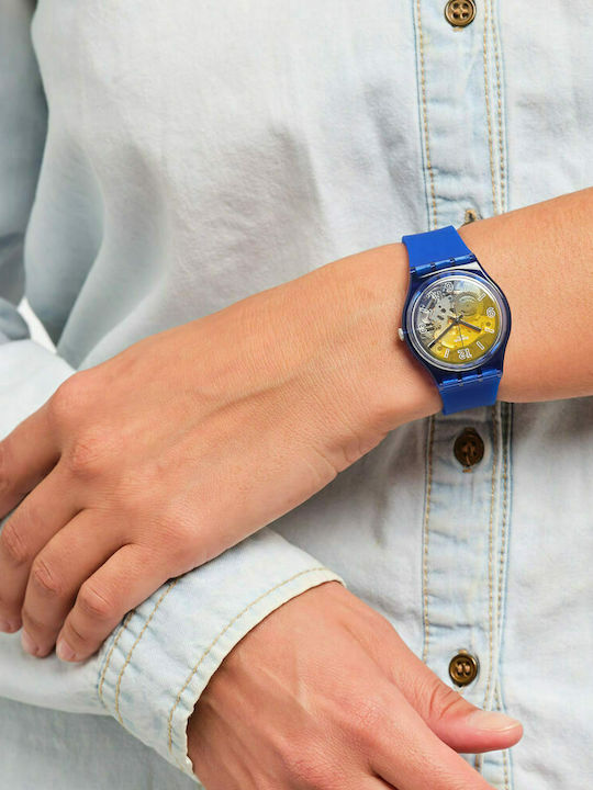 Swatch Yellow Disco Fever Uhr mit Batteriewerk Swatch Yellow Disco Fever Uhr mit Batteriewerk