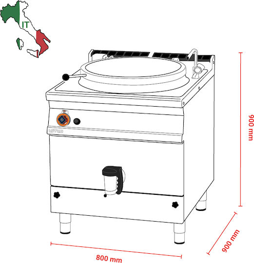 Lotus PD100-98G LPG Commercial Boiler Direct Heating 100lt 21kW L80xW90xH90cm 09280850
