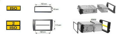 Phonocar DIN Fascia Panels 2 Din for Fiat Panda 11' Anthracite for Fiat Panda