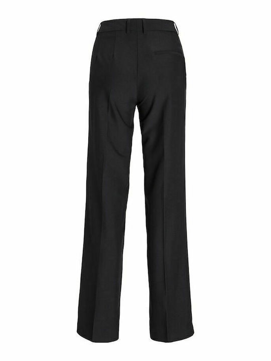 Damen Hoch tailliert Stoff Hose Schwarz