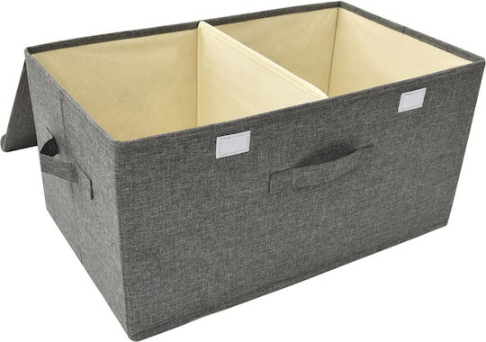 vidaXL Fabric Storage Box with Lid Gray 50x30x25cm 2pcs