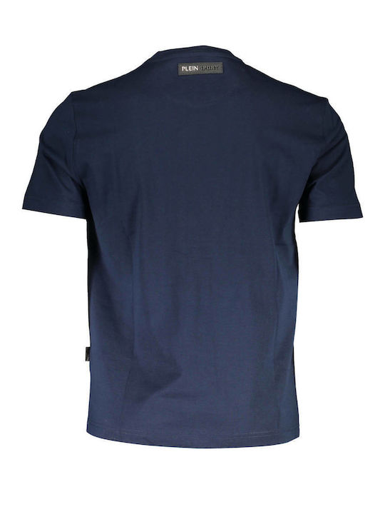 Plein Sport Ανδρικό T-shirt Navy Μπλε με Στάμπα