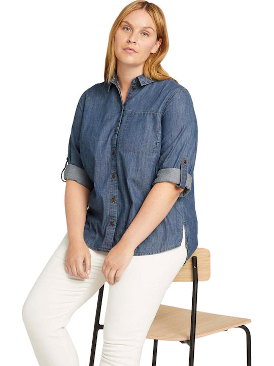 Women's Denim Long Sleeve Shirt Blue