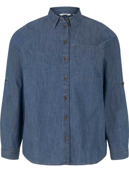 Women's Denim Long Sleeve Shirt Blue