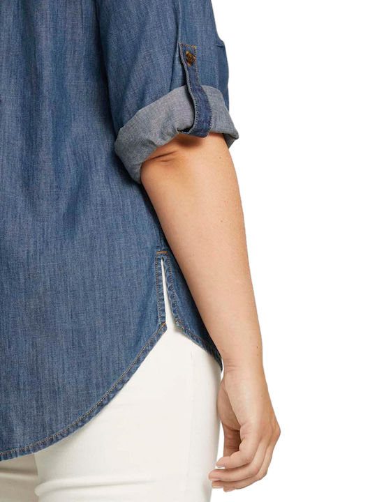 Women's Denim Long Sleeve Shirt Blue