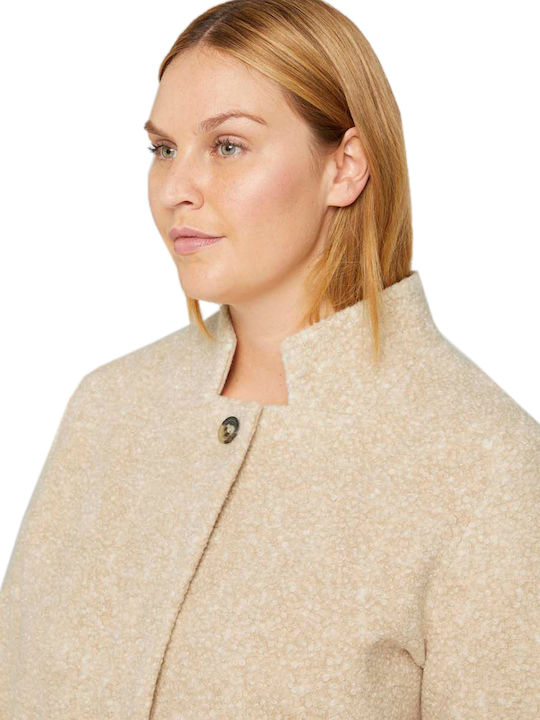 Μπουκλέ Γυναικείο Powder Beige Παλτό