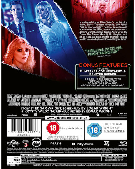 Last Night in Soho Blu-Ray