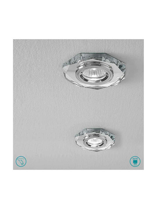 Gea Luce Ophelia Rund Metallisch Einbau Spot mit Fassung GU10 Silber 10.8x10.8cm. 1Stück