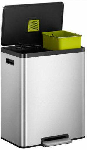 Eko Eco Casa Coș de Reciclare din Oțel Inoxidabil cu Pedală Argintiu 60lt 1buc