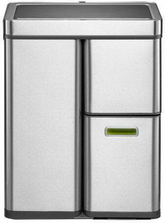 Eko Mirage Plus Coș de Reciclare din Oțel Inoxidabil cu Senzor Argintiu 58.5lt 1buc