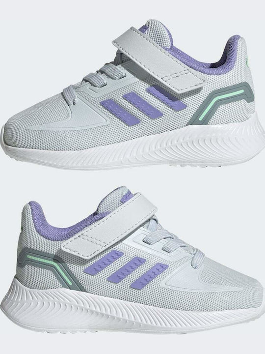 Runfalcon 2.0 I Kids Sports Shoes Running with Hoop & Loop Closure Blue Tint / Light Purple / Pulse Mint