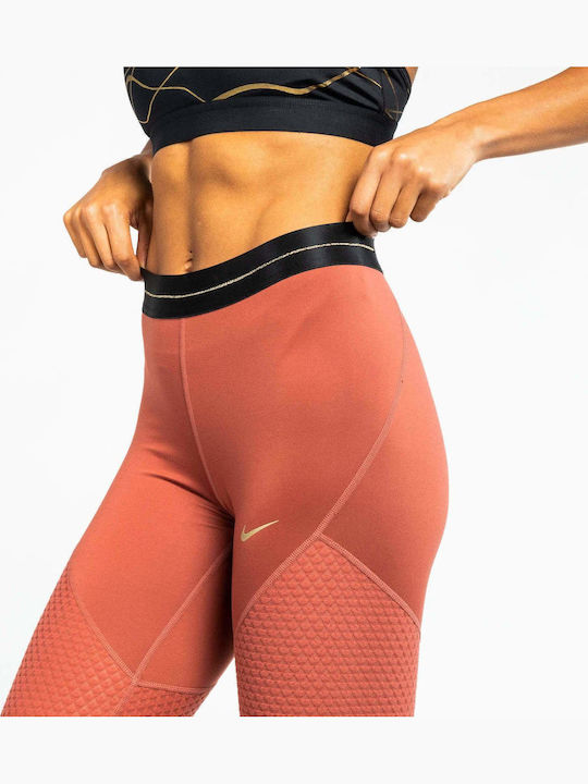 Dri-Fit Pro Icon Clash Training Γυναικείο Cropped Κολάν με Fleece Επένδυση Ροζ