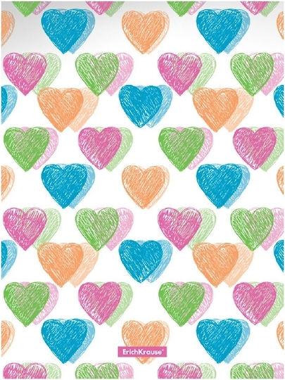 ErichKrause Clipboard with Clip for Paper A4 Multicolour Neon Hearts 1pcs