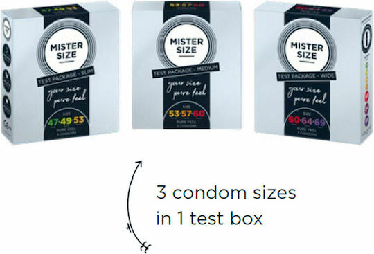 Mister Size Trial Set Sizes 60mm, 64mm & 69mm Condoms 3pcs