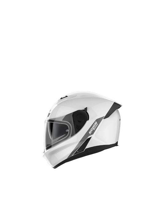 Nolan N60-6 Staple N-Com Metal White 43 Motorcycle Helmet Full Face ECE 22.06 with Sun Visor