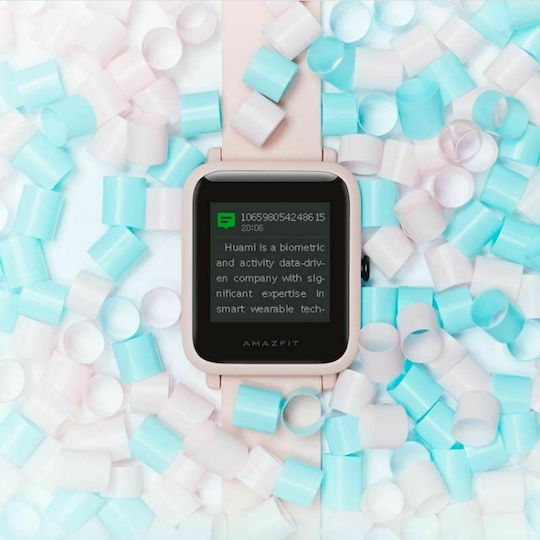 Amazfit Bip S Lite 42mm Αδιάβροχο Smartwatch με Παλμογράφο (Sakura Pink)