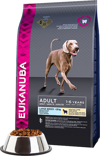 Eukanuba Adult Large Breed 12kg Ξηρά Τροφή χωρίς Γλουτένη για Ενήλικους Σκύλους Μεγαλόσωμων Φυλών με Ρύζι και Αρνί