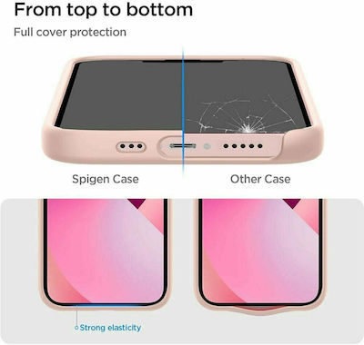 Spigen Silicone Fit Umschlag Rückseite Silikon Rosa (iPhone 13 Mini) ACS03900