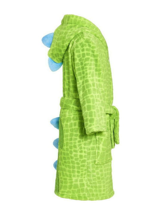 Playshoes Kids Hooded Bathrobe Dino Green