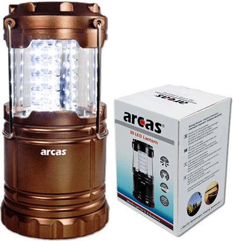 Arcas Lanternă Compactă 30 Led cu Baterie pentru Camping cu Lanternă 120 Lumen