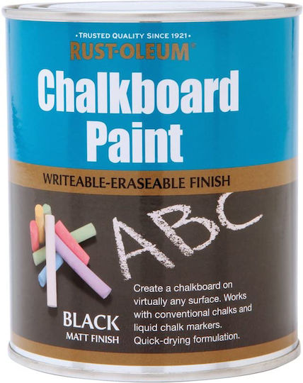 Rust-Oleum Magnetic Chalkboard Paint Liquid Craft Paint Black Blackboard for Wood Μαγνητική Βαφή 750ml