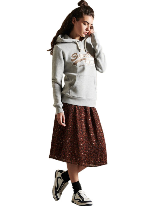 Vl Boho Sparkle Long Women's Sweatshirt Hooded Gray